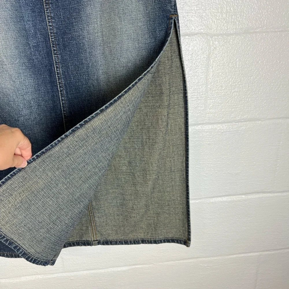 Vintage Paris Blues Denim Skirt Straight Maxi Y2K size 11 - Picture 3 of 8